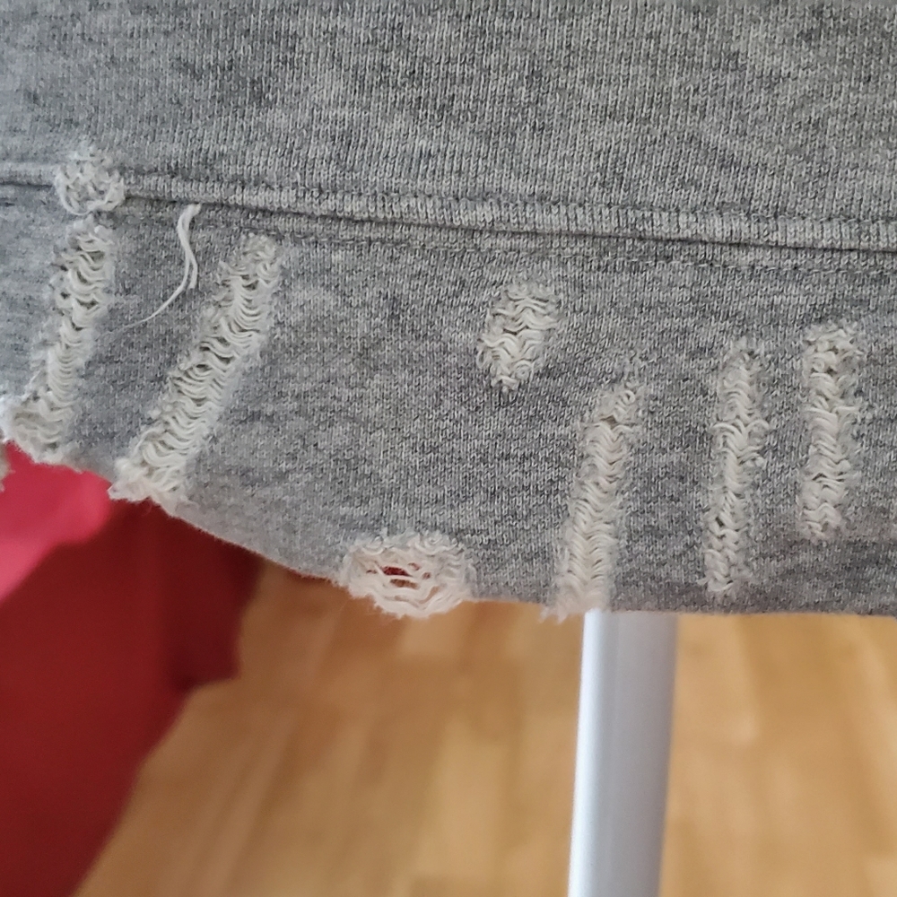 MOTHER Grey Distressed Sweatshirt - Picture 10 of 16